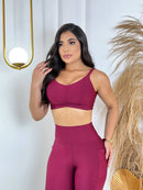 Conjunto Fitness Vinho Imperial – Top e Legging