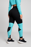 Conjunto turquesa -  Cropped De telinha + Legging