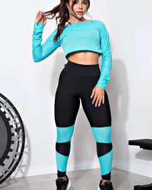 Conjunto turquesa - BLACK FRIDAY Cropped De telinha + Legging