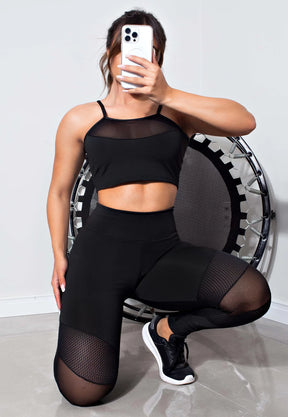 Conjunto Black Sculpt Mesh – Poder & Elegância no Treino